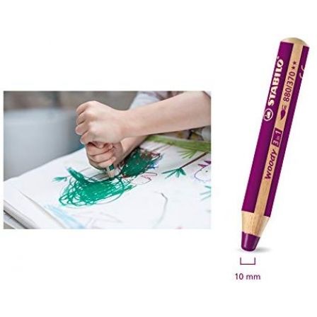 Stabilo Woody 3 en 1 Lápices de Colores Surtidos con Sacapuntas, Estuche de 6 Unidades